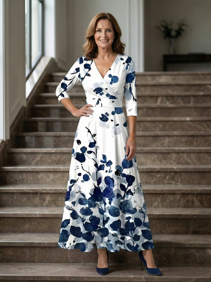Celine | Vestido midi con escote cruzado