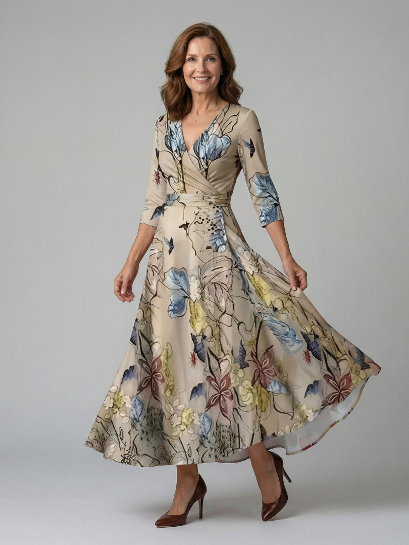 Celine | Vestido midi con escote cruzado