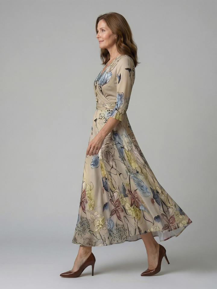 Celine | Vestido midi con escote cruzado