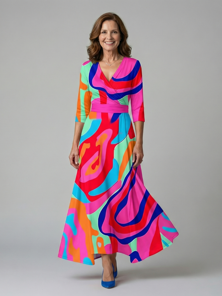 Celine | Vestido midi con escote cruzado