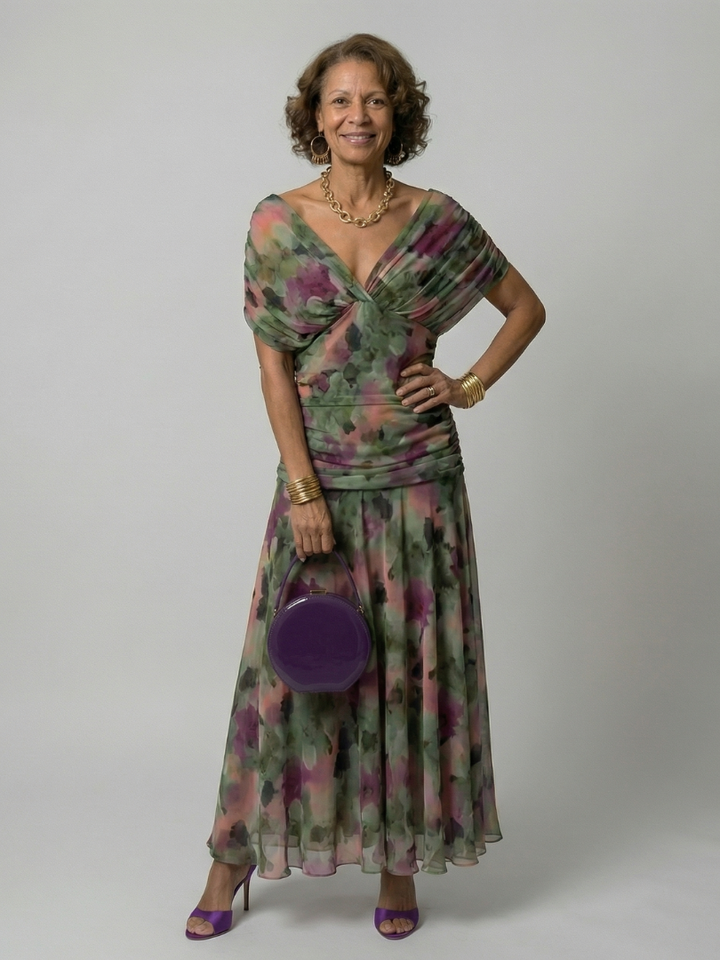 Klejn | Vestido hasta la mitad de la pantorrilla con un hombro descubierto