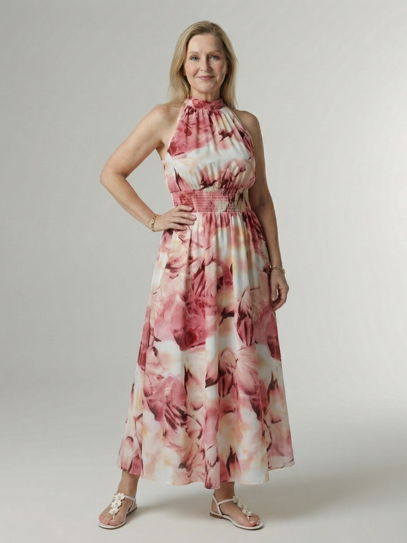 Silin | Vestido midi de cebra con halter