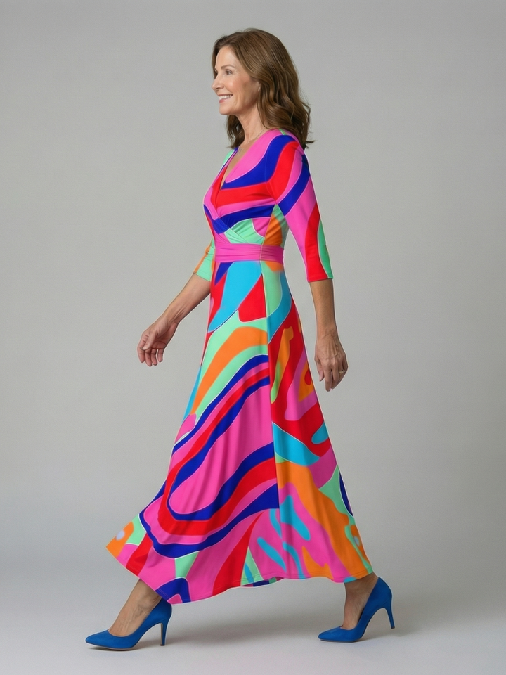 Celine | Vestido midi con escote cruzado