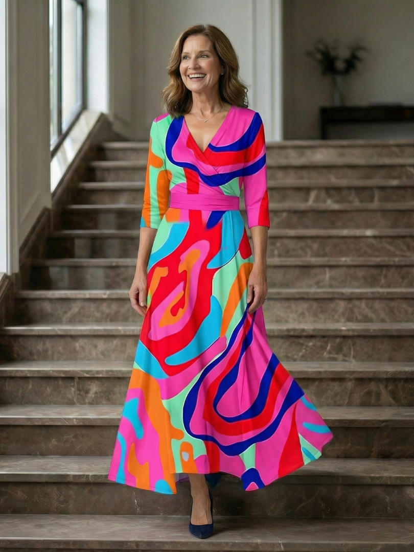 Celine | Vestido midi con escote cruzado