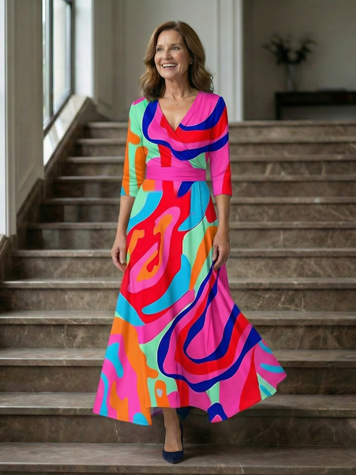 Celine | Vestido midi con escote cruzado