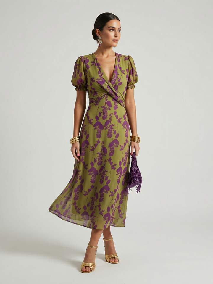 Virel | Vestido midi floral relajante