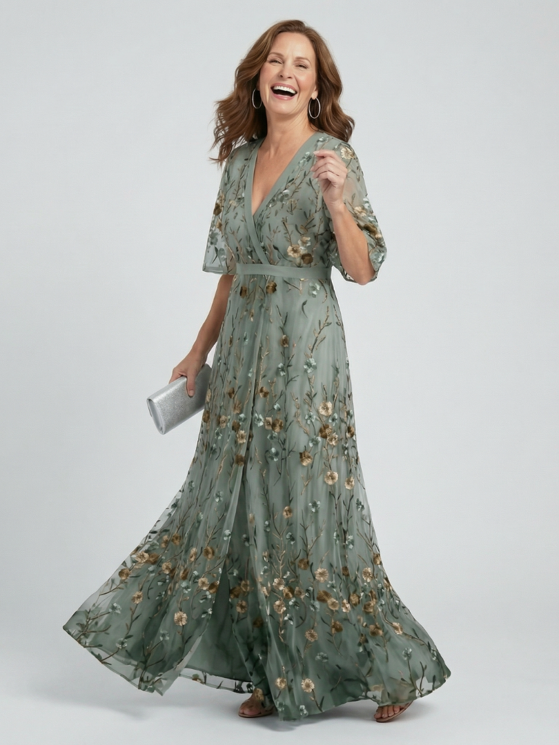 Selora | Vestido maxi con halter y flores