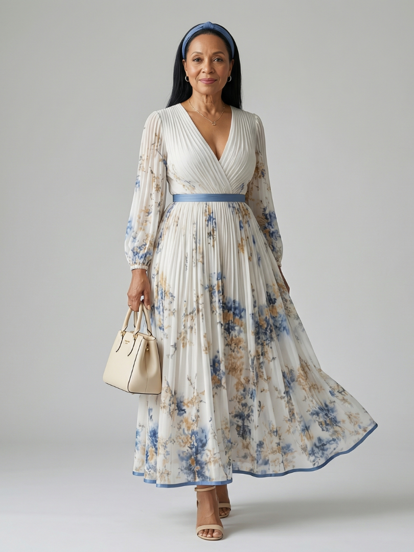 Riel | Vestido midi plisado