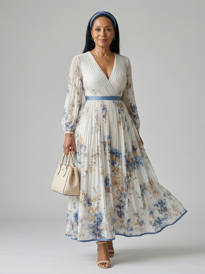 Riel | Vestido midi plisado