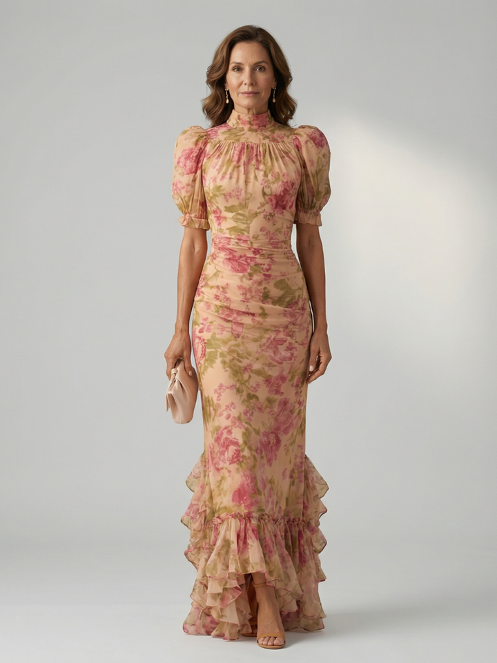 Vian | Delicada maxi vestido con cuello alto