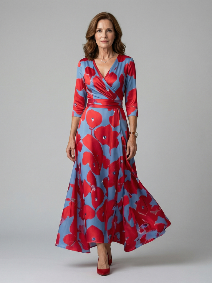 Celine | Vestido midi con escote cruzado