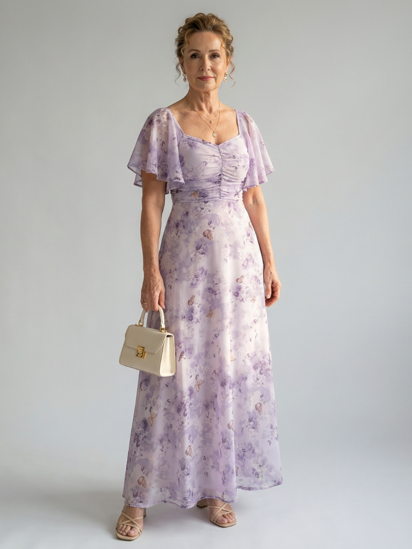 Vaelis | Vestido midi con mangas de volantes