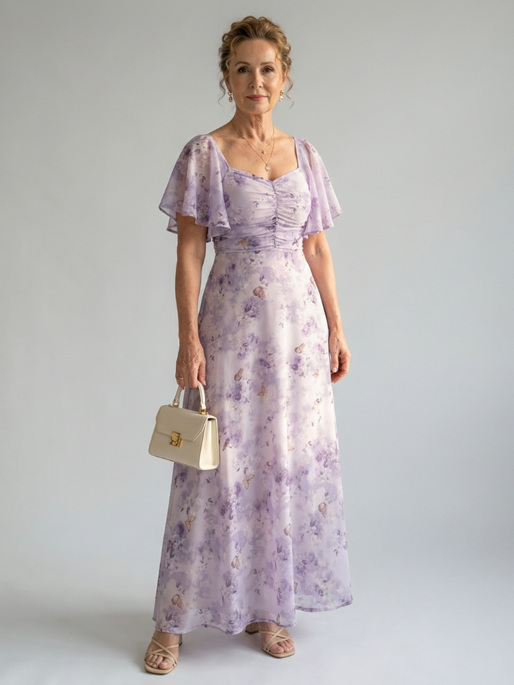 Vaelis | Vestido midi con mangas de volantes
