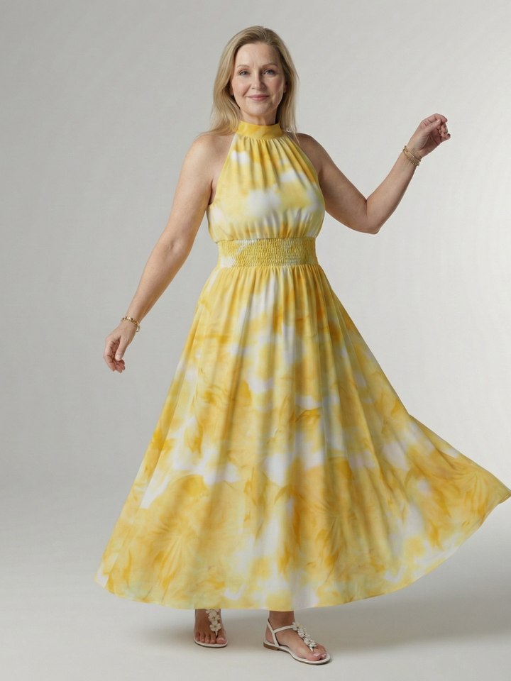 Silin | Vestido midi de cebra con halter