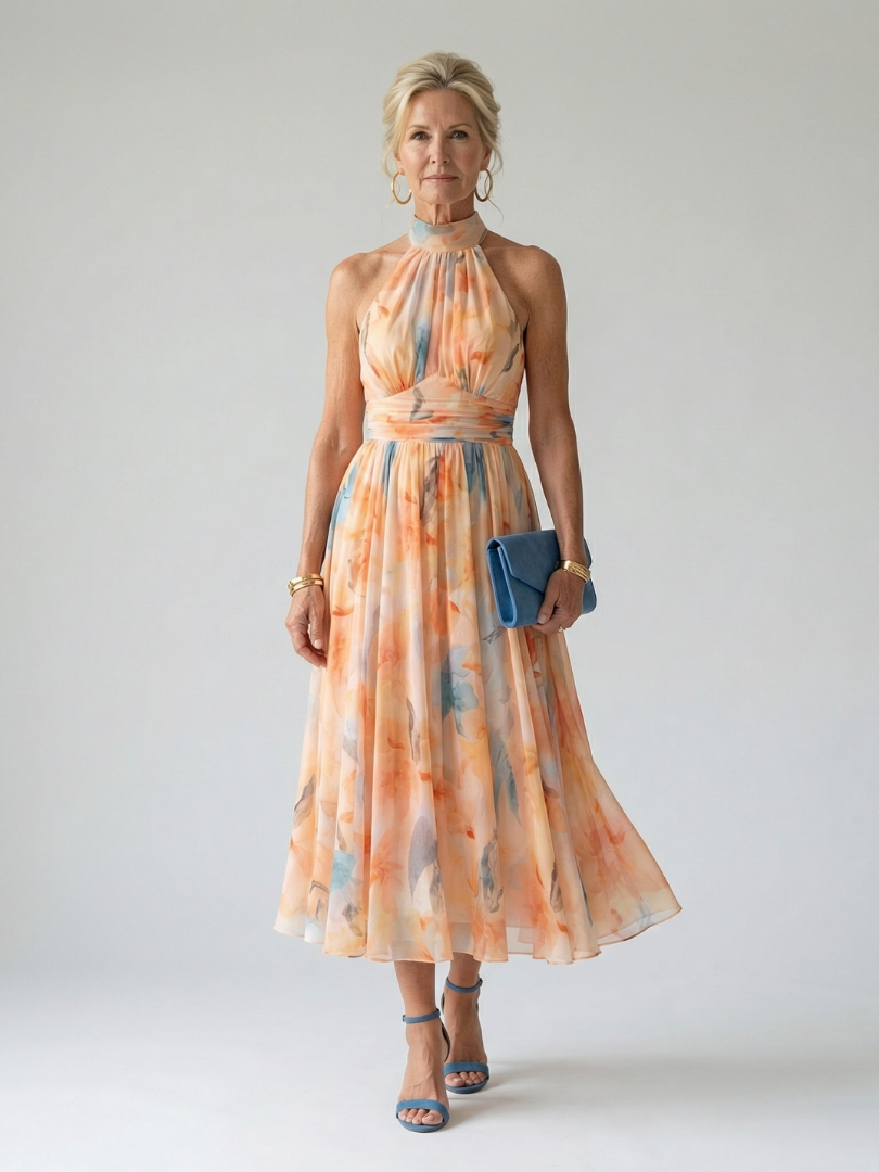 Elin | Vestido midi suave con halter