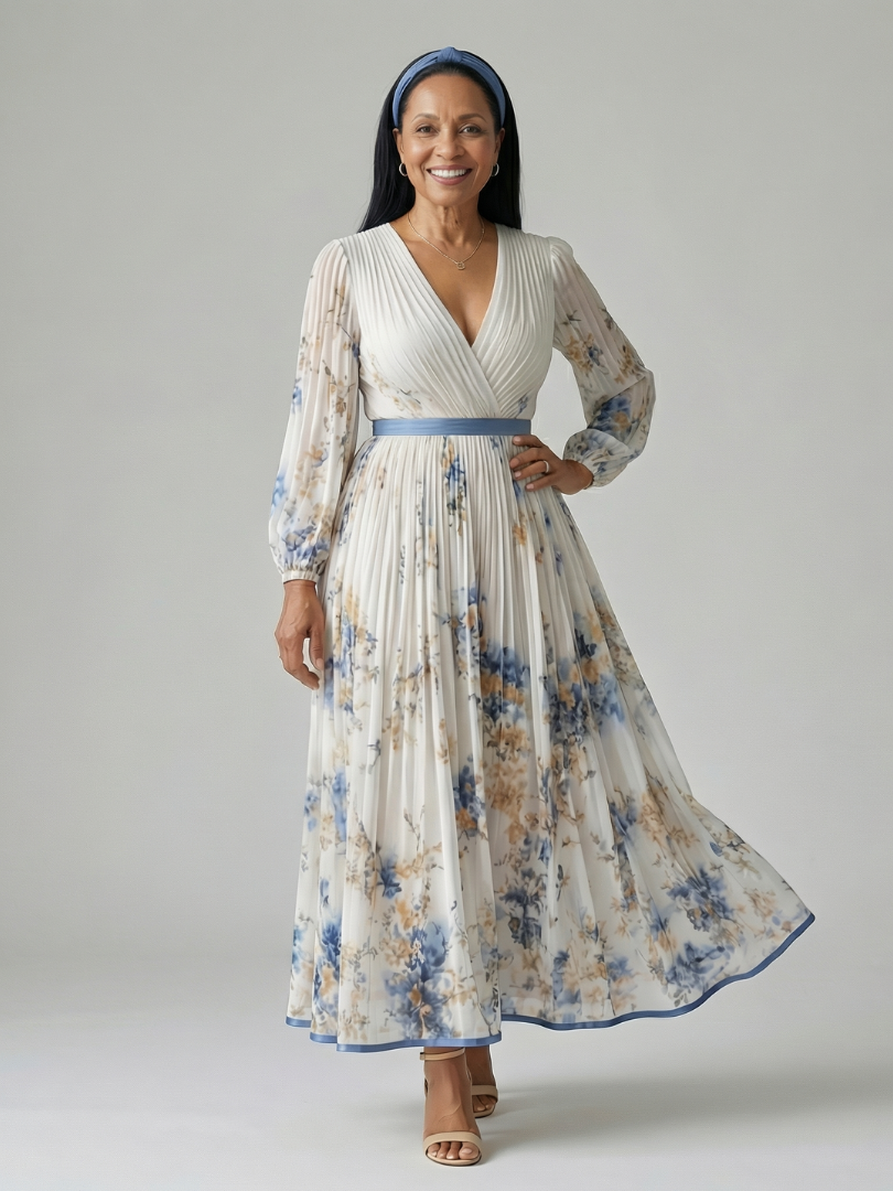 Riel | Vestido midi plisado