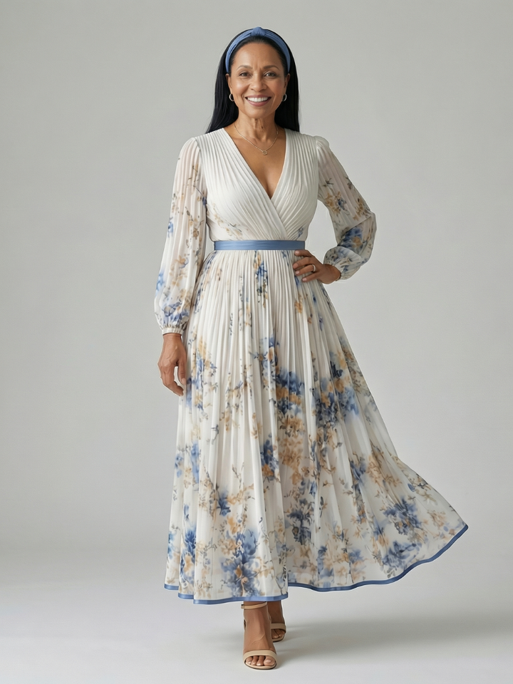 Riel | Vestido midi plisado
