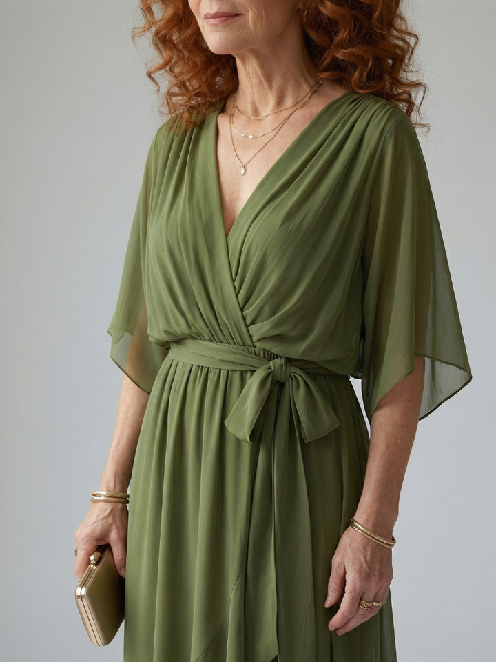 Elrik | Vestido midi drapeado ligero