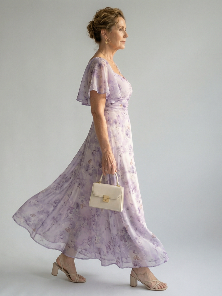 Vaelis | Vestido midi con mangas de volantes