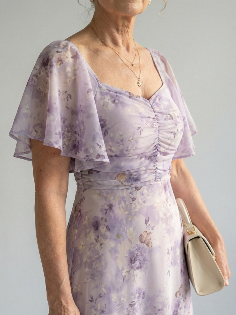 Vaelis | Vestido midi con mangas de volantes
