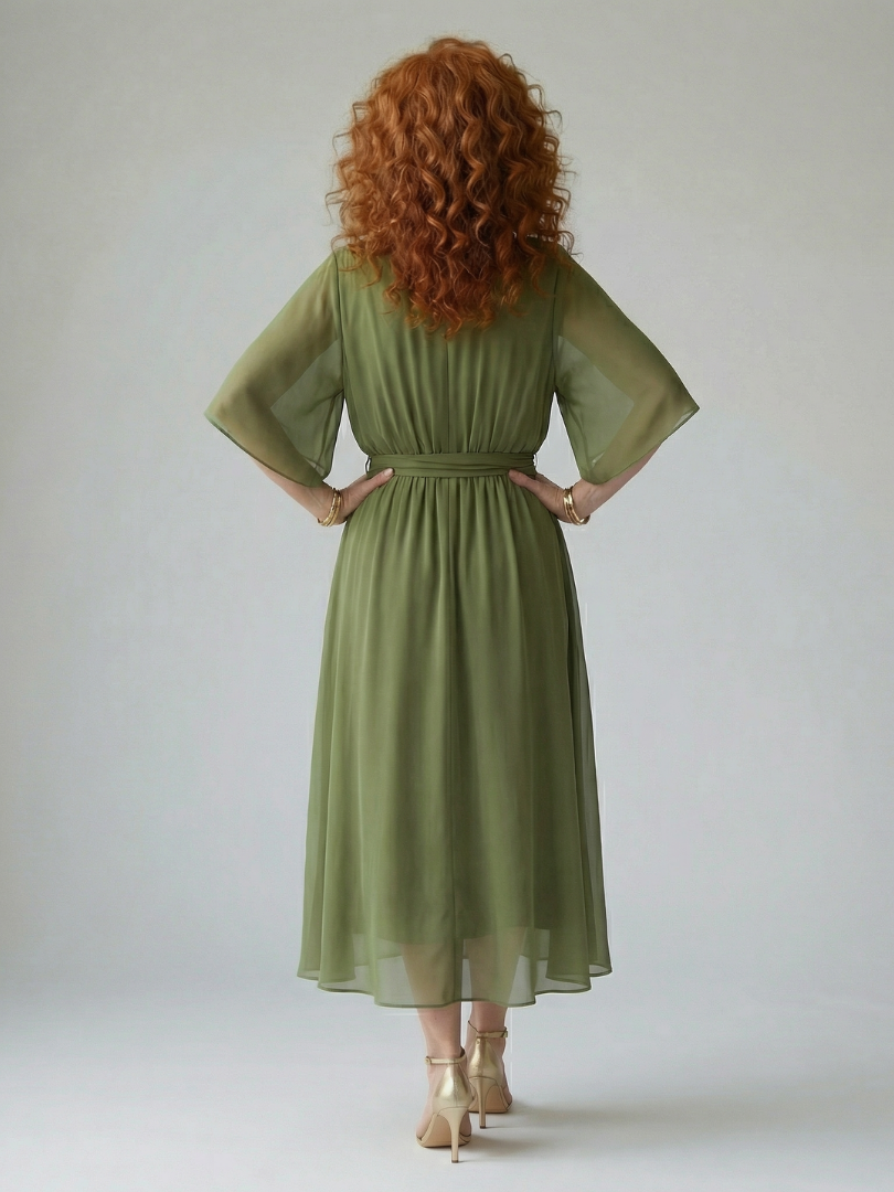 Elrik | Vestido midi drapeado ligero