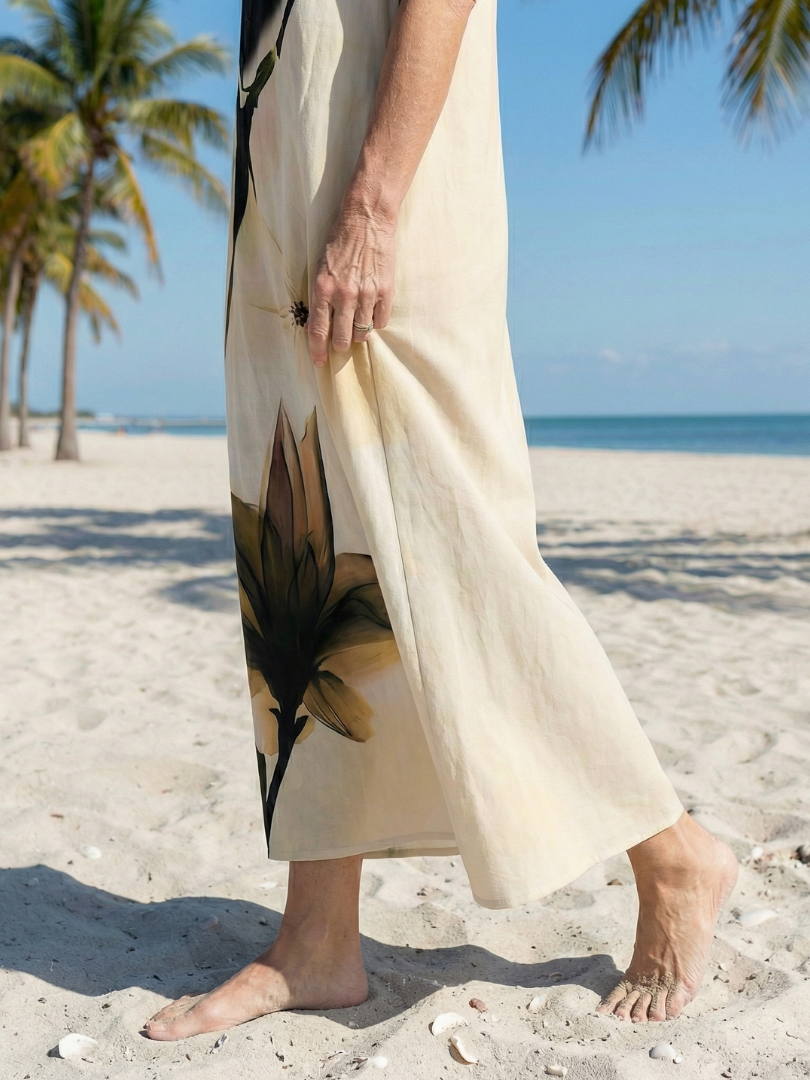 Gris | Delicada maxi vestido para otoño