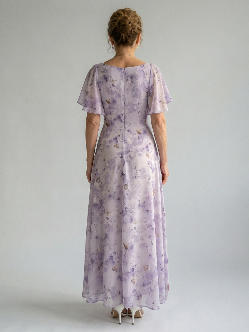 Vaelis | Vestido midi con mangas de volantes