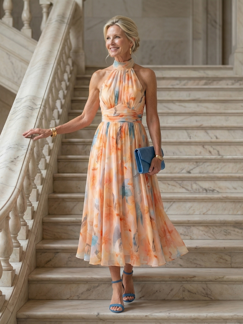 Elin | Vestido midi suave con halter