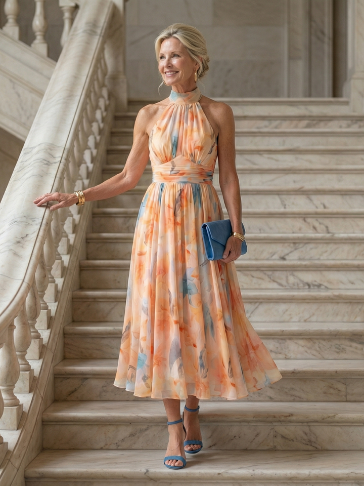 Elin | Vestido midi suave con halter