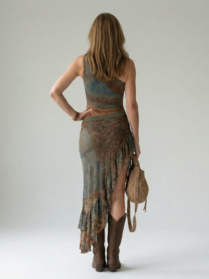 Zalija | Vestido midi de un solo hombro