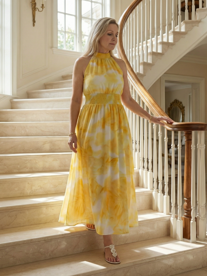 Silin | Vestido midi de cebra con halter
