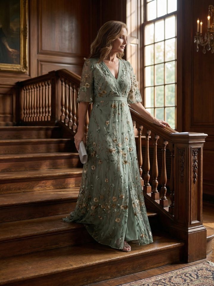 Selora | Vestido maxi con halter y flores