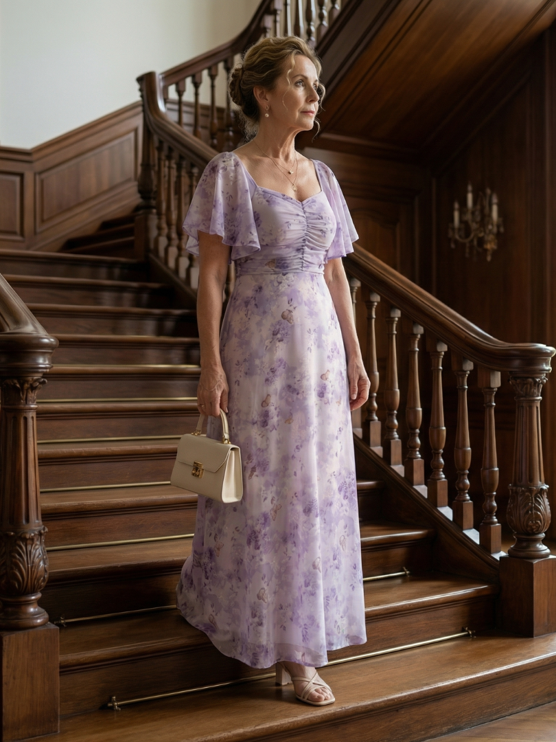 Vaelis | Vestido midi con mangas de volantes