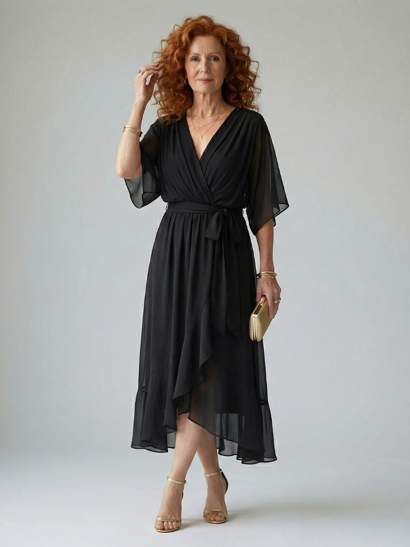 Elrik | Vestido midi drapeado ligero