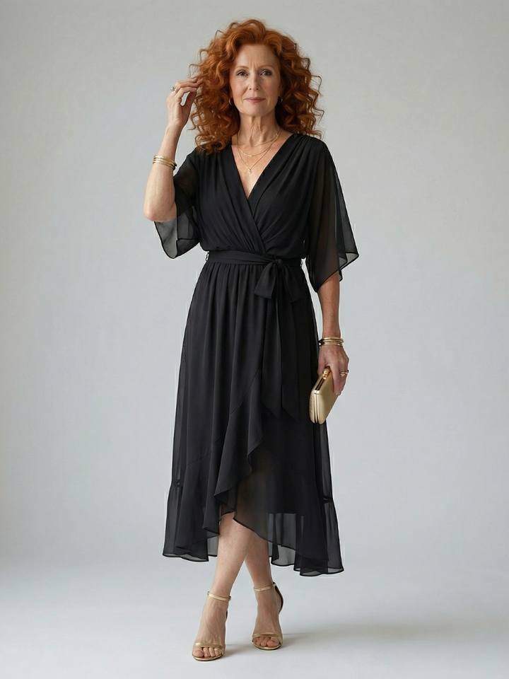 Elrik | Vestido midi drapeado ligero