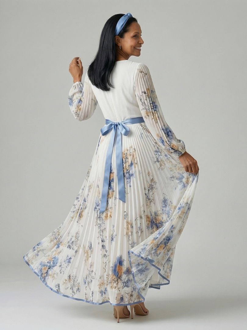 Riel | Vestido midi plisado