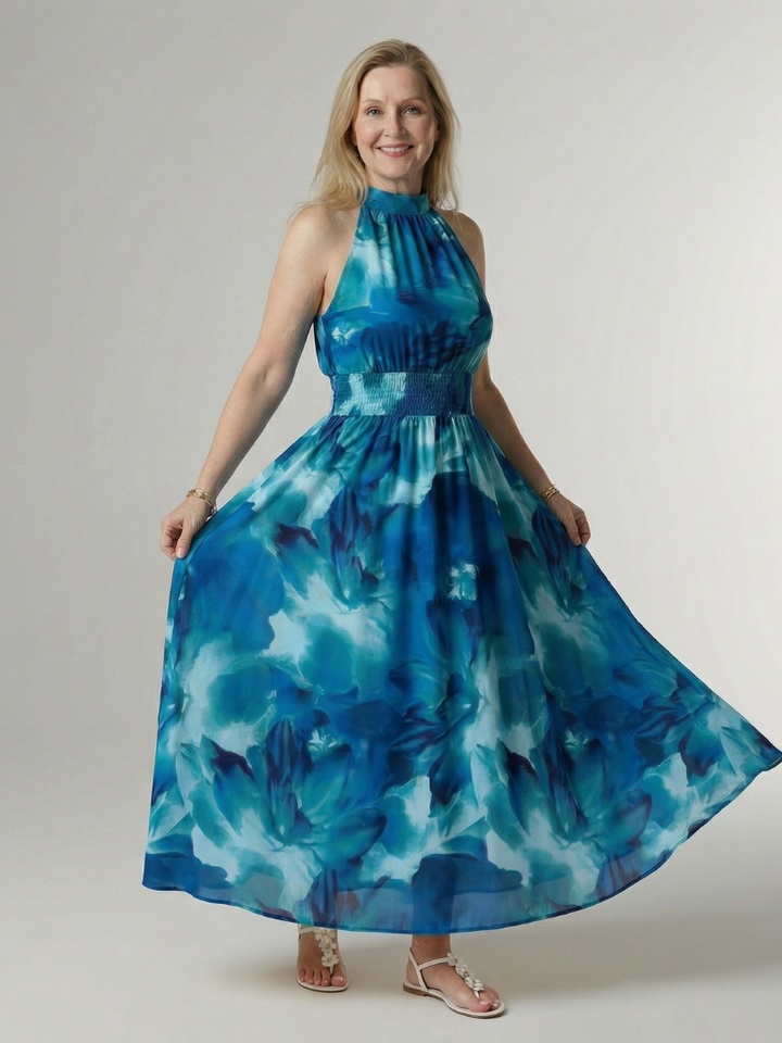 Silin | Vestido midi de cebra con halter