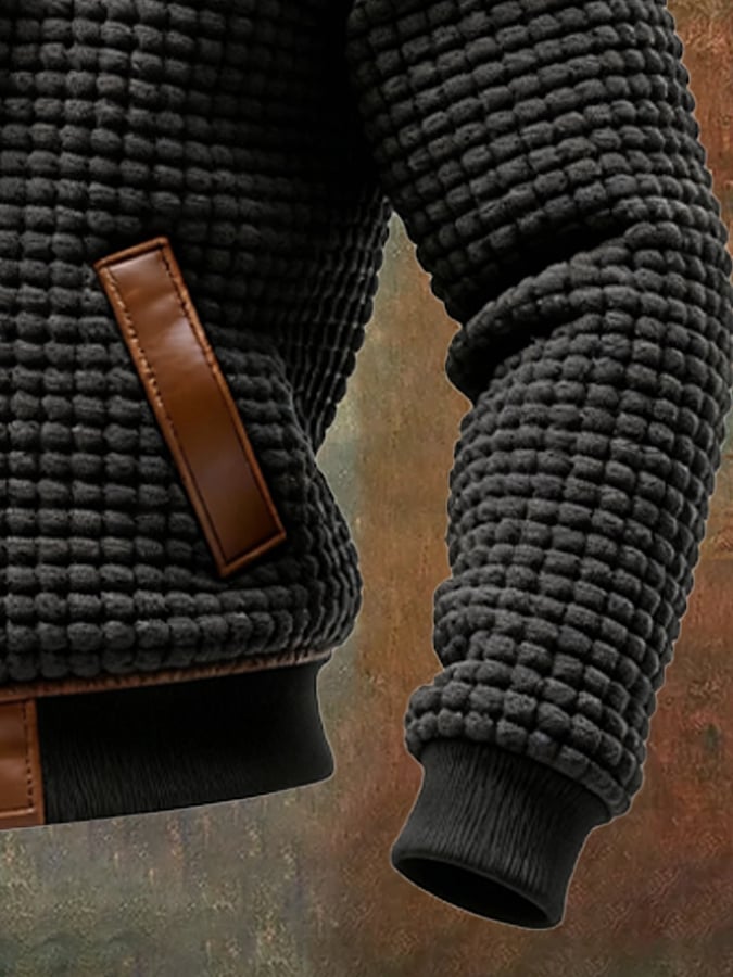 JULIAN | CHAQUETA TEXTURIZADA CON CUERO EMBOSADO