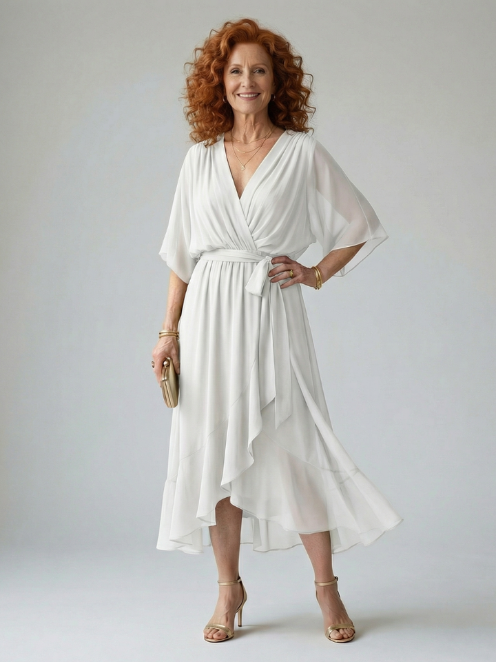Elrik | Vestido midi drapeado ligero