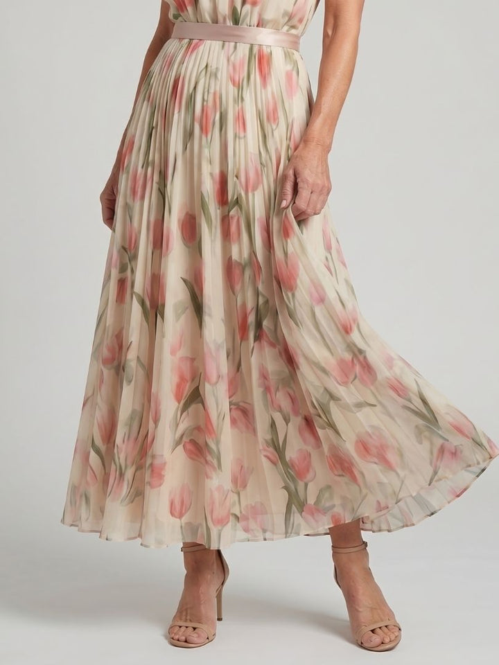 Aurel | Vestido con estampado floral y escote halter de longitud midi