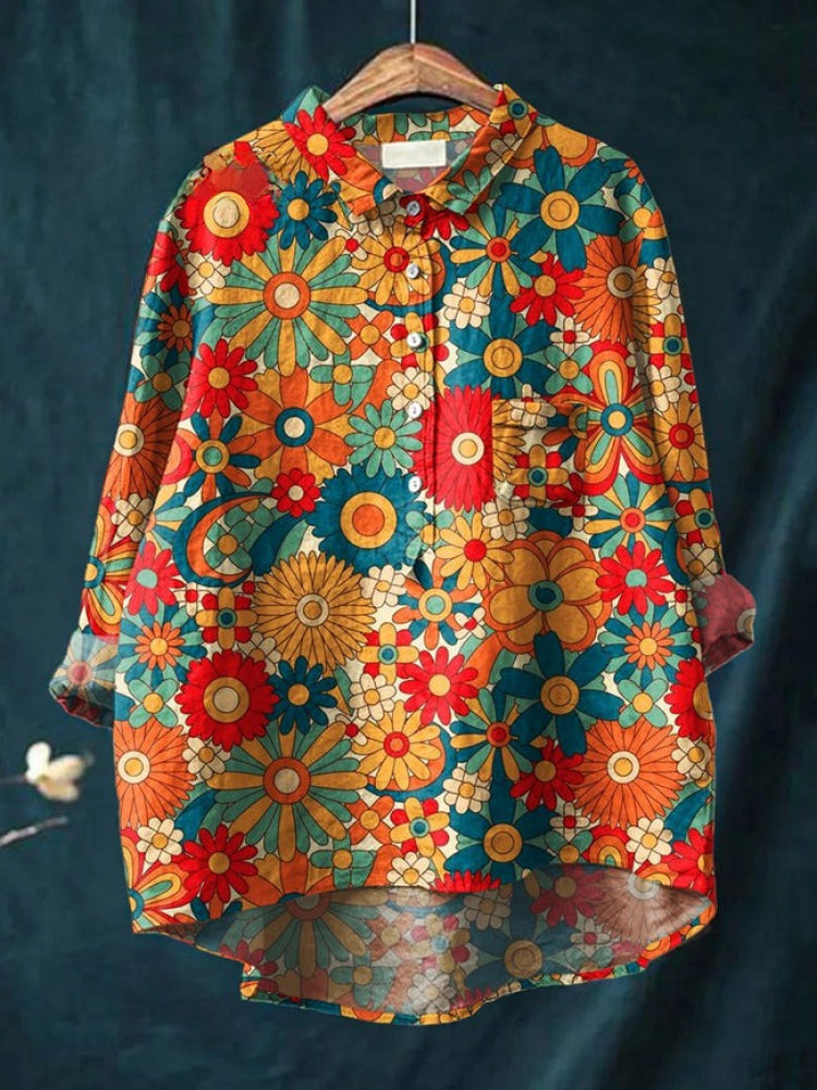 Lina | Camisa Bordada Colorida y Vibrante