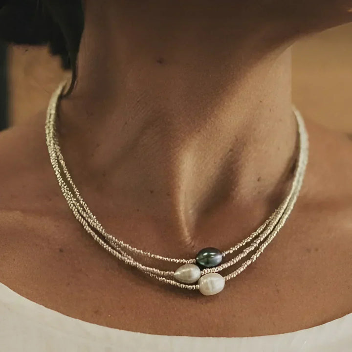Обеца с пресни перли