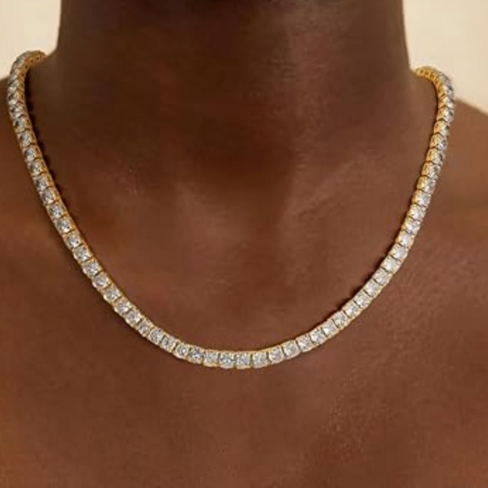 Златен тенисов necklace